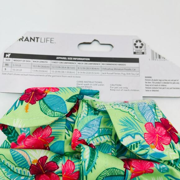 VIBRANT LIFE Pet Apparel Hawaiian Shirt Size Extra Small NWT For Dogs 5-10lbs - Picture 6 of 14